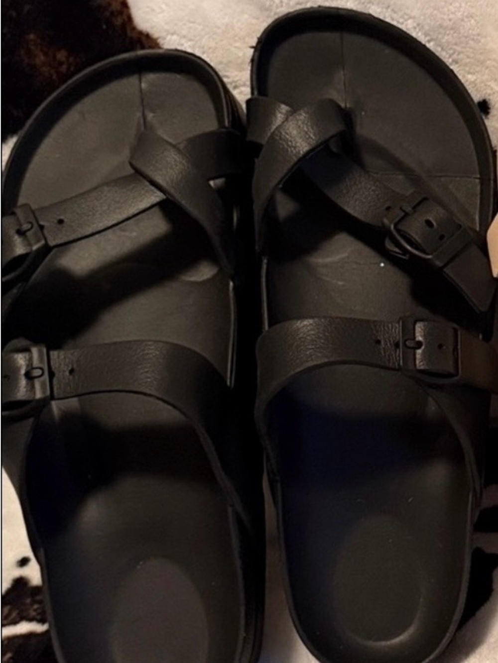 Black  Double Strap Sandals